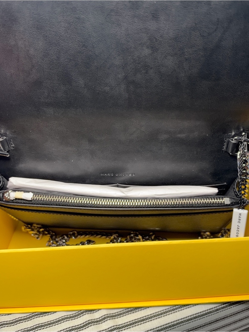 Marc Jacobs Black Leather Crossbody with Silver Chain (NEW) - Picture 4 of 4